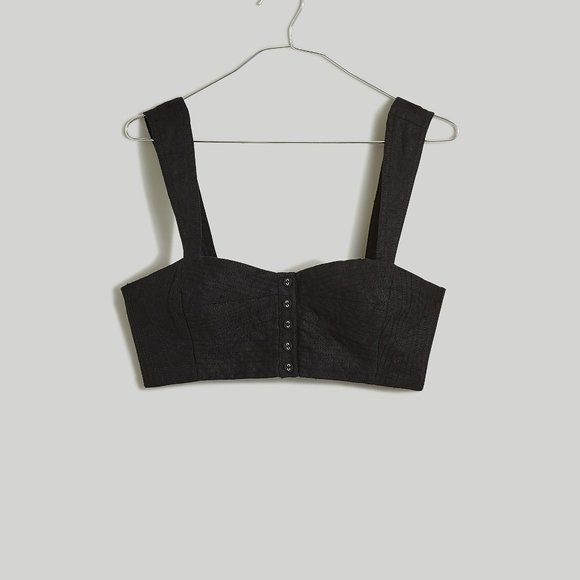 [NWT] Madewell Linen Bralette in Black - Picture 3 of 6